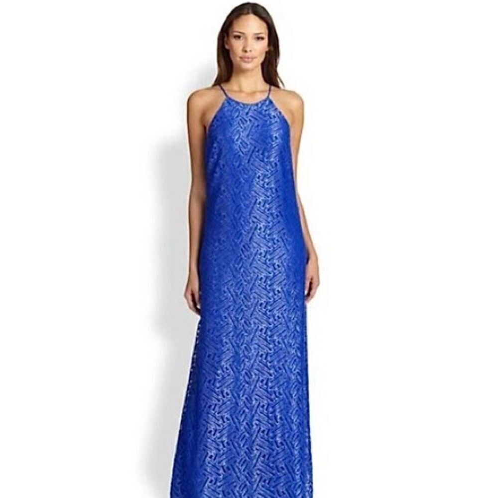 NEW LILLY PULITZER Angel Lace Blue Maxi Dress size S Sleeveless